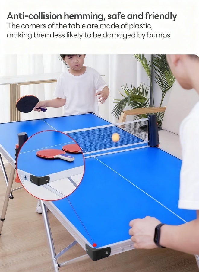 جورفنت طاولة تنس طاولة محمولة داخلية/خارجية، مزودة بمضرب وشبكة، طاولة تنس طاولة محمولة قابلة للفصل والطي، أبعادها 160*80*55/70 سم. - Image 3