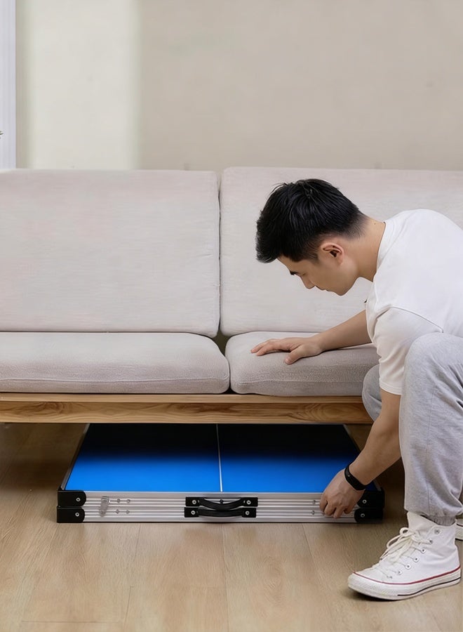 جورفنت طاولة تنس طاولة محمولة داخلية/خارجية، مزودة بمضرب وشبكة، طاولة تنس طاولة محمولة قابلة للفصل والطي، أبعادها 160*80*55/70 سم. - Image 4