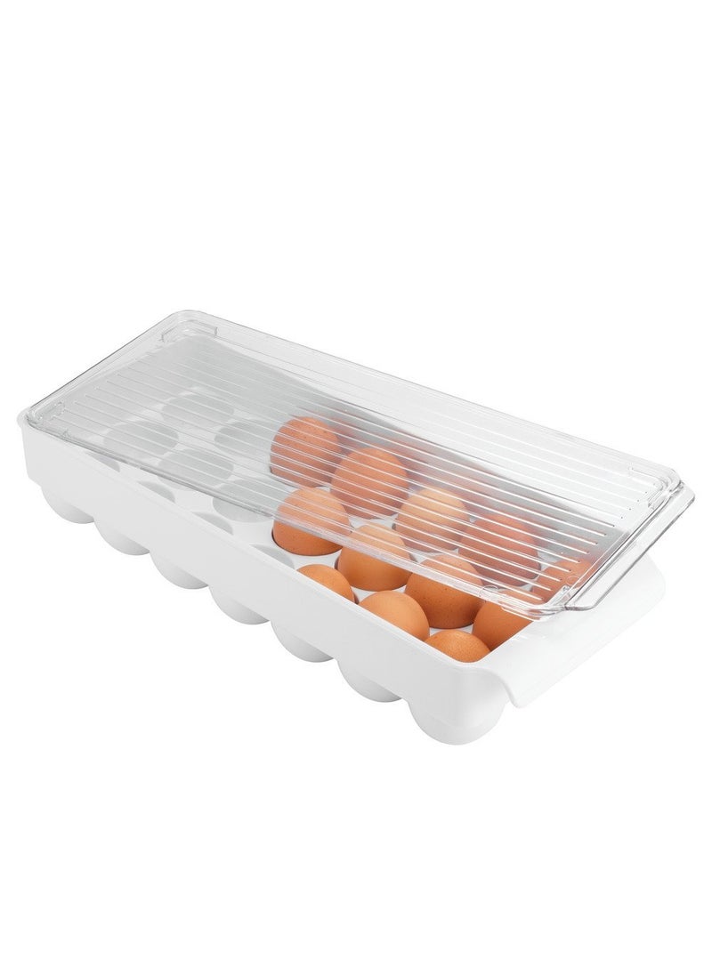 InterDesign iDesign Fridge Binz BPA-Free Plastic Stackable Egg Holder - 14.5"" x 6.25"" x 3""  Clear/White  - Image 3