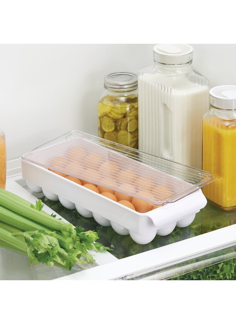 InterDesign iDesign Fridge Binz BPA-Free Plastic Stackable Egg Holder - 14.5"" x 6.25"" x 3""  Clear/White  - Image 2
