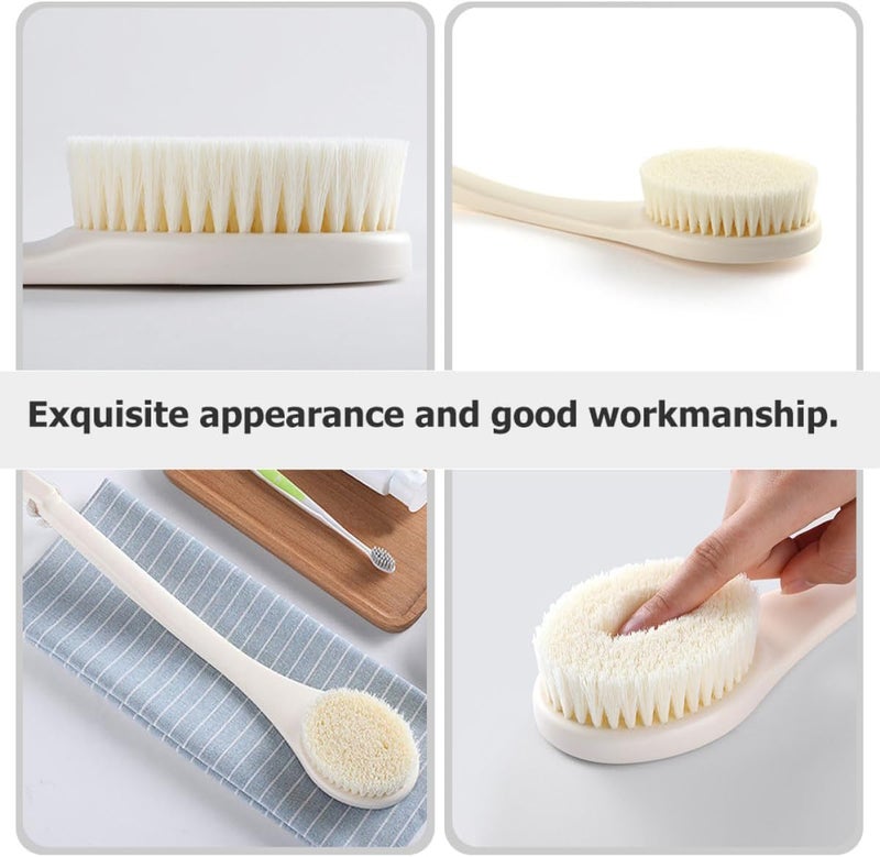 Uonlytech Long Handle Shower Brush for Back with Soft Bristles White Bath Scrub Brush for Exfoliating and Deep Cleaning for Wet and Dry Use - Image 4