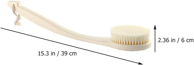 Uonlytech Long Handle Shower Brush for Back with Soft Bristles White Bath Scrub Brush for Exfoliating and Deep Cleaning for Wet and Dry Use - Image 2