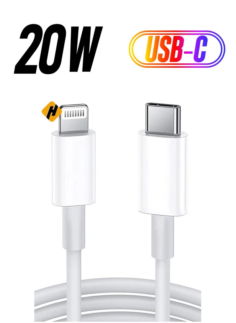 HuHa USB C to Lightning Cable 2M [MFi Certified] Compatible with Apple iPhone 14 Pro Max/13/12/11 Pro/X/XS/XR/8 Plus/AirPods Pro,Supports Power Delivery,White  - Image 1