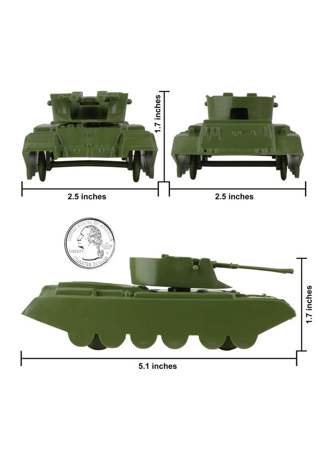 BMC Toys BMC Classic Payton Anti-Aircraft Tanks - 4pc Tan Green Plastic Army Men Vehicles  - Image 2