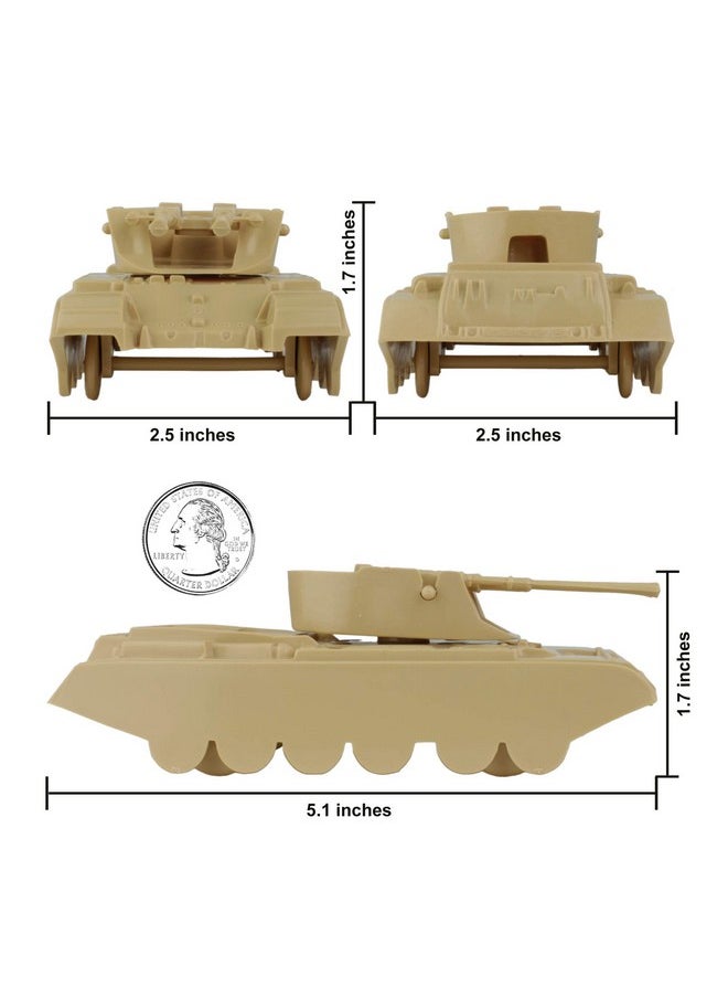 BMC Toys BMC Classic Payton Anti-Aircraft Tanks - 4pc Tan Green Plastic Army Men Vehicles  - Image 5