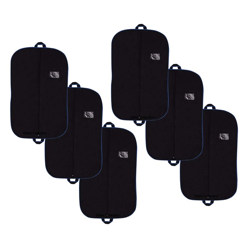 Glitter Collection (TM) Men's Coat Blazer cover Combo Pack of 6 Black Foldover Breathable Garment Bag with Handles and Gusset - PRPBlack06 - Image 4