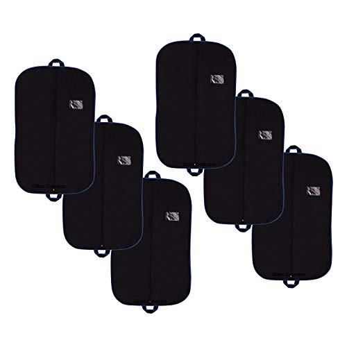 Glitter Collection (TM) Men's Coat Blazer cover Combo Pack of 6 Black Foldover Breathable Garment Bag with Handles and Gusset - PRPBlack06 - Image 1