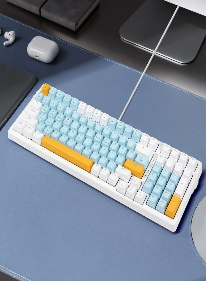 Merdia Wireless Mechanical Keyboard, Triple Mode 2.4G/USB-C/BT Gaming Keyboards 100 Keys Ice-Blue Backlit, Red Switch Keyboard | Rechargeable Mechanical Gaming Keyboards | Ice Blue/W/Y - Image 2