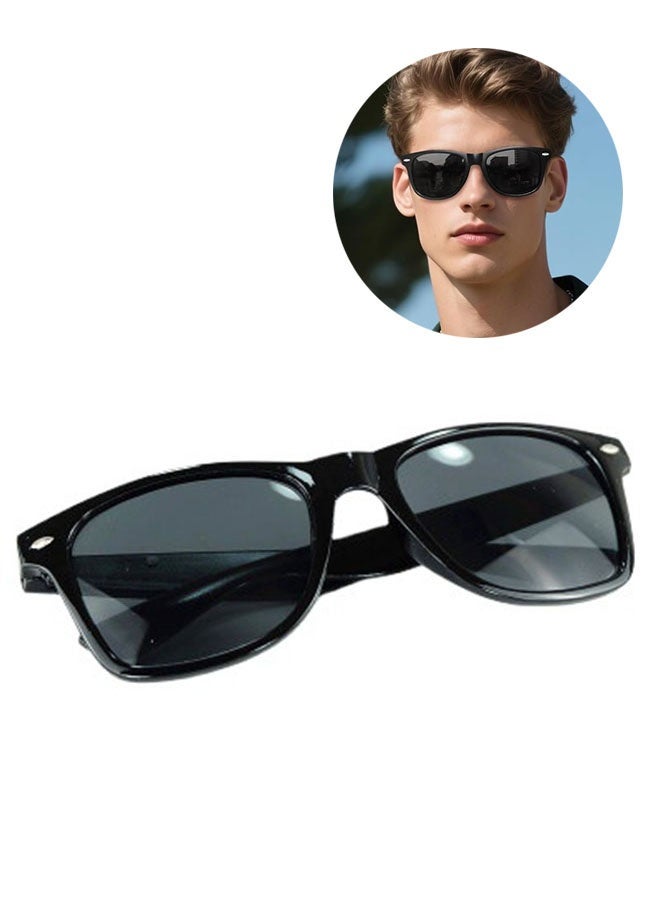 Polarized Sunglasses, Fashion Square Sun Glasses for Men Women, Classic Shades for Travel, Driving, Fishing, UV Protection, Black - Image 1