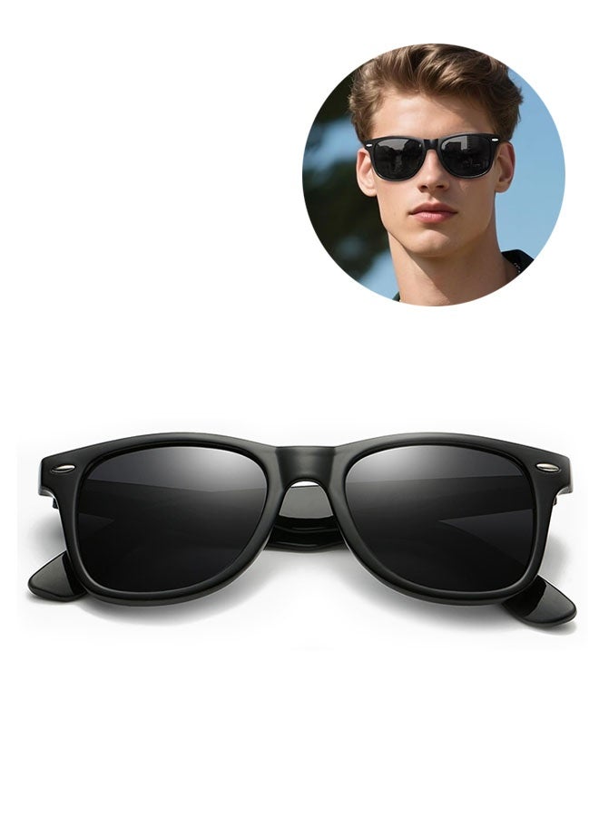 Polarized Sunglasses, Fashion Square Sun Glasses for Men Women, Classic Shades for Travel, Driving, Fishing, UV Protection, Black - Image 5