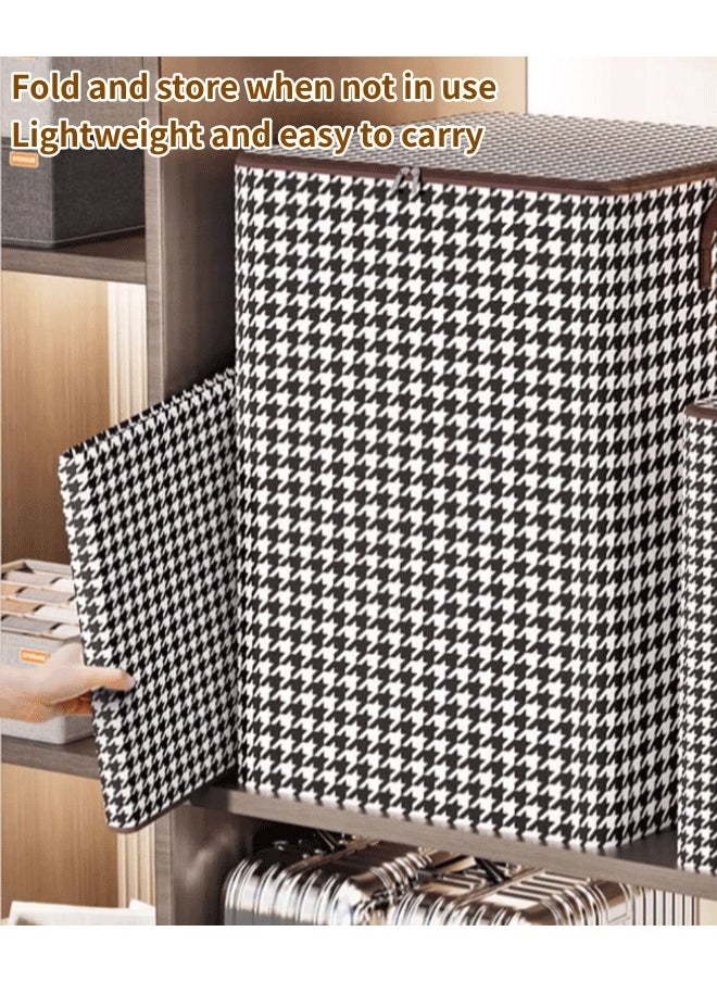 Generic 100/140/180L Foldable Laundry Basket Clothes Storage Box For Clothes Quilt Storage Box Capacity Clothes Storage organizer Box Foldable Dustproof Closet Organizer Oxford Cloth Clothes Storage Box Col  - Image 4