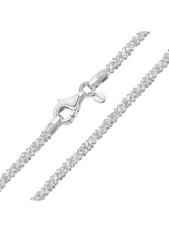 Italian 925 Sterling Silver Diamond Chain For Women - 1.7 Mm Snow/Rock Silver Chain Necklace: 22 Inch/ 55 Cm Thin Chain