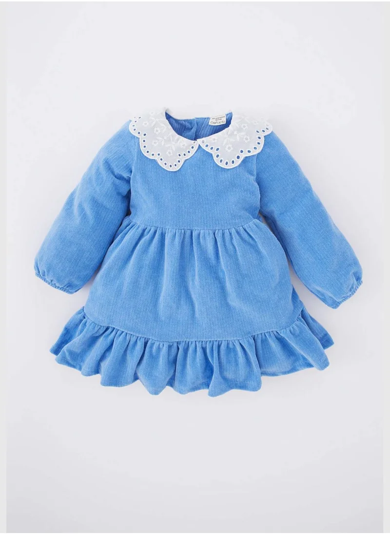 DeFacto BabyGirl Lace Neck Long Sleeve Dress
