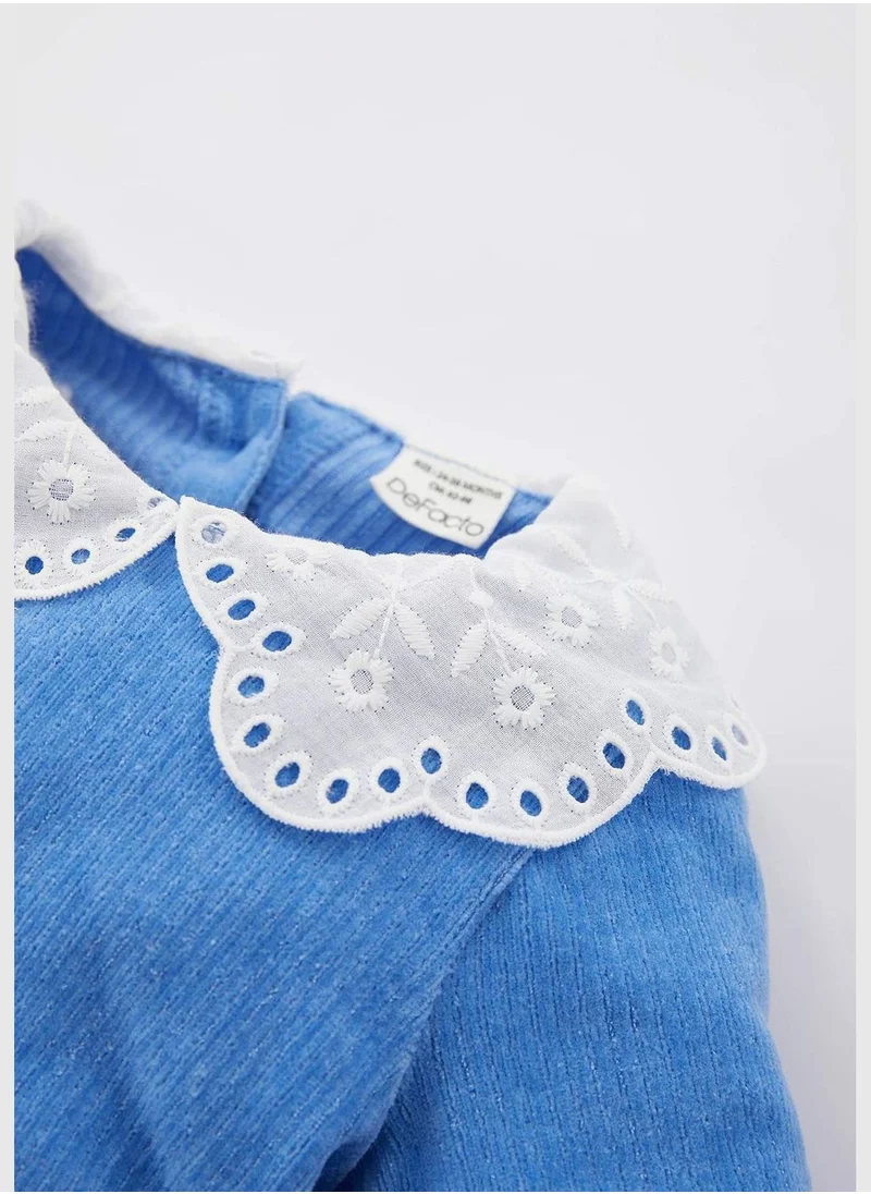 DeFacto BabyGirl Lace Neck Long Sleeve Dress