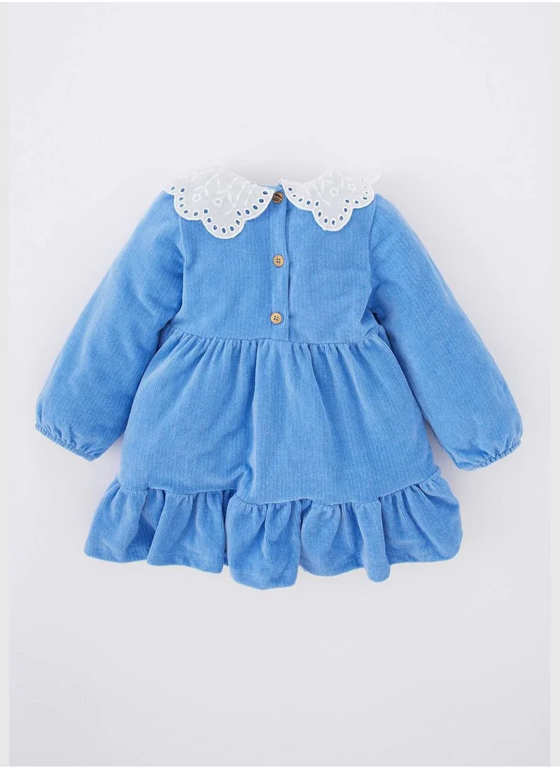 DeFacto BabyGirl Lace Neck Long Sleeve Dress
