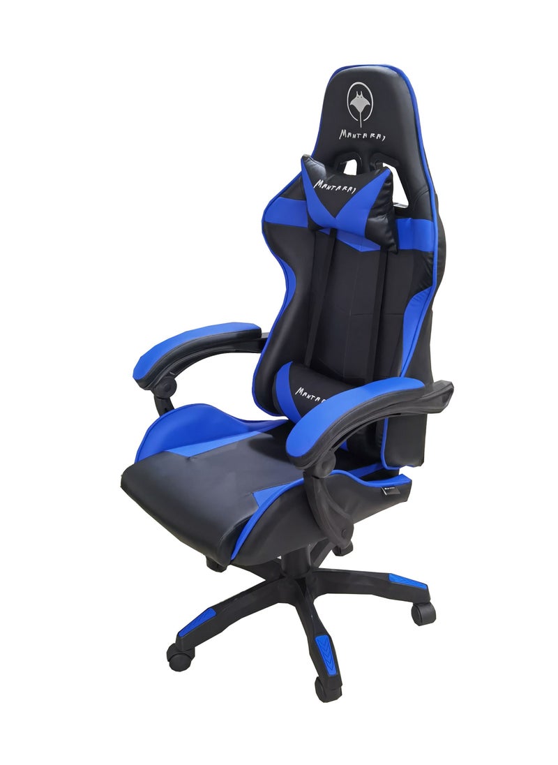 Manta Ray Heavy Duty Steel Gaming Chair High-Back Racing Style With Pu Leather Bucket Seat Headrest, Lumbar Support, Steel 13-Star Base , Compatible With E-Sports Chair color Blue and Black  - Image 2