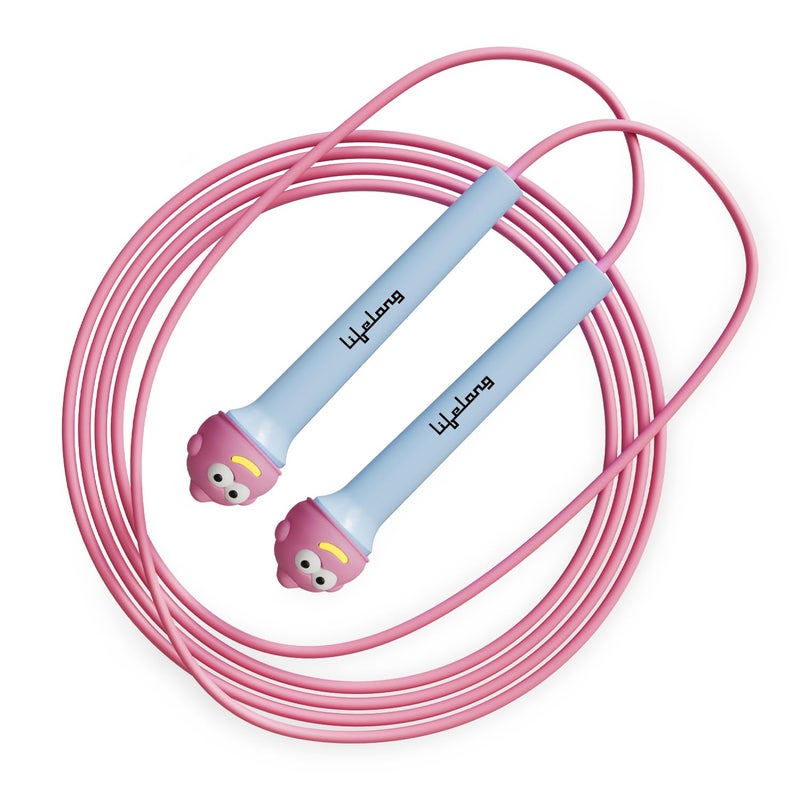 Lifelong Skipping Rope for Men, Women & Children Jumping Rope with Adjustable Height, Speed for Exercise Workout & Weight Loss-PVC Skipping-Rope for Kids-(Pink) - Image 4