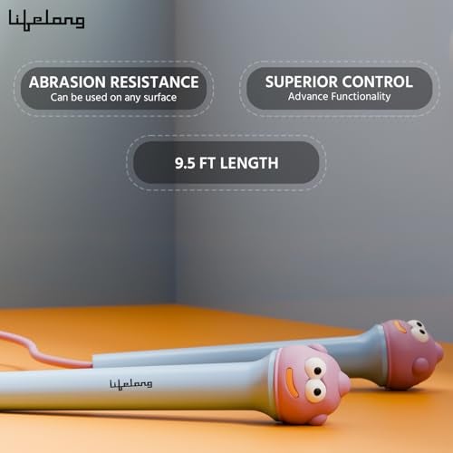 Lifelong Skipping Rope for Men, Women & Children Jumping Rope with Adjustable Height, Speed for Exercise Workout & Weight Loss-PVC Skipping-Rope for Kids-(Pink) - Image 3