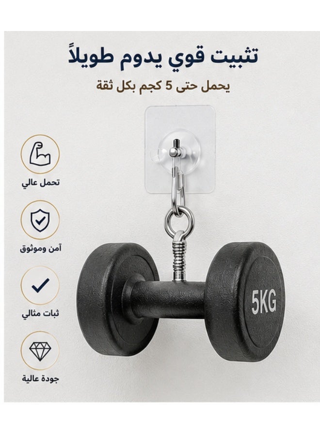 طقم 10 علاقات حائط شفافة لتعليق الصور بدون حفر – خطافات لاصقة قوية غير مرئية لتعليق البروازات والديكورات والمفاتيح والملابس حتى 5 كجم - Image 3