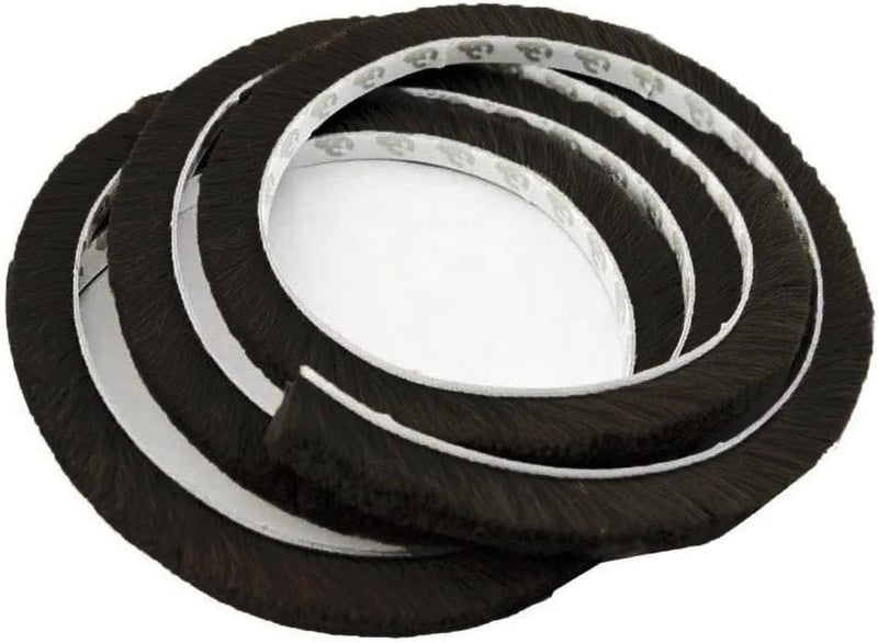 Tambee Weather Stripping Door Seal Strip, Self-Adhesive Pile Brush Weatherstripping for Sliding Window and Door Frame Insulation Tape, 3/8" x 3/8" x 16.5 Ft, Black - Image 1