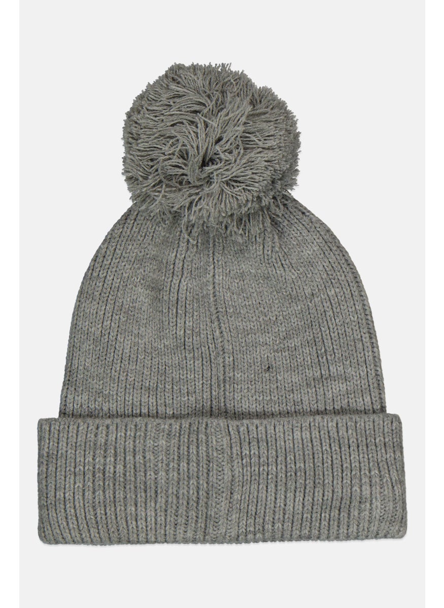GAP Kids Boy Knitted Pom Pom Cap, Grey  - Image 2