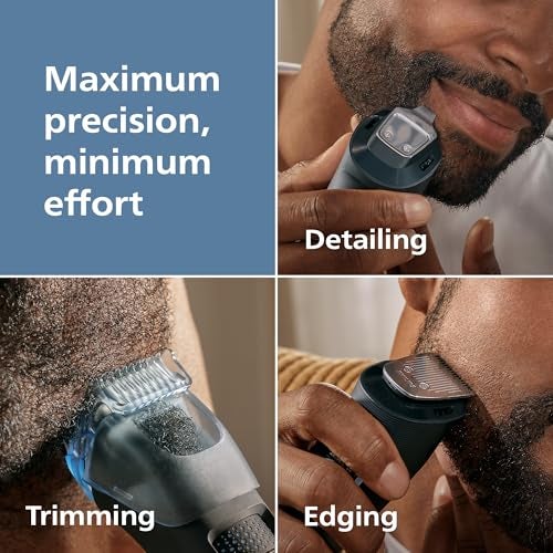 Norelco Philips Beard Trimmer 5000 Series Mens Face Trimmer 100 Waterproof BeardSense Tech Precision Trimmer with Fading Combs SelfSharpening Blades Hair Collector Charging Stand BT578540 - Image 3