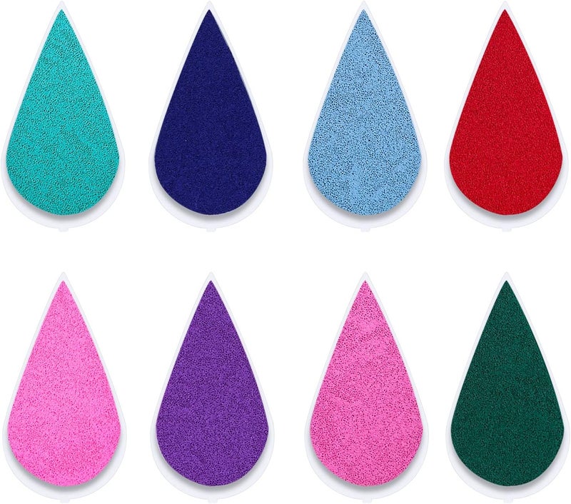YPSelected Petal Ink Pads for Rubber Stamps Waterdrop Shaped Stamp Pads with 8 Assorted Colors (Set 1003) - Image 3