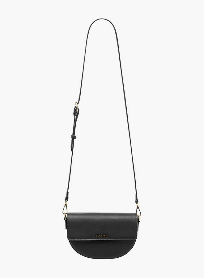 Flora Bella By Shoexpress Solid Crossbody Bag with Detachable Strap and Flap Closure