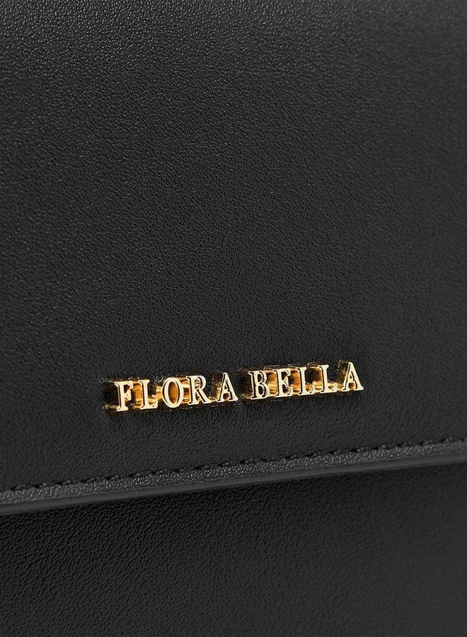 Flora Bella By Shoexpress Solid Crossbody Bag with Detachable Strap and Flap Closure