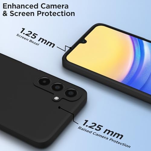 Pikkme Back Cover for Samsung Galaxy A15 5G | Slim Soft Matte Silicone Cover with Camera Protection & Shockproof Bumper Case (Black) - Image 2