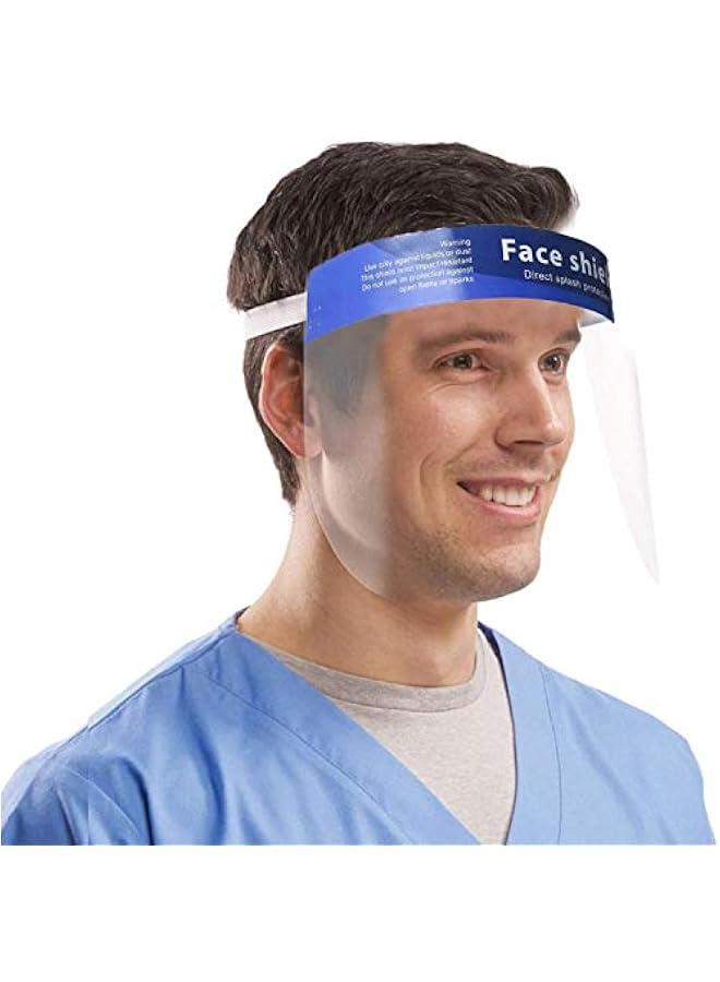 Arabest 50 Pack Face Shield Direct Splash Protection Plastic Adjustable Transparent Anti-Spitting Protective Mask Visor Shield, Clear Face Shield for man and women  - Image 2