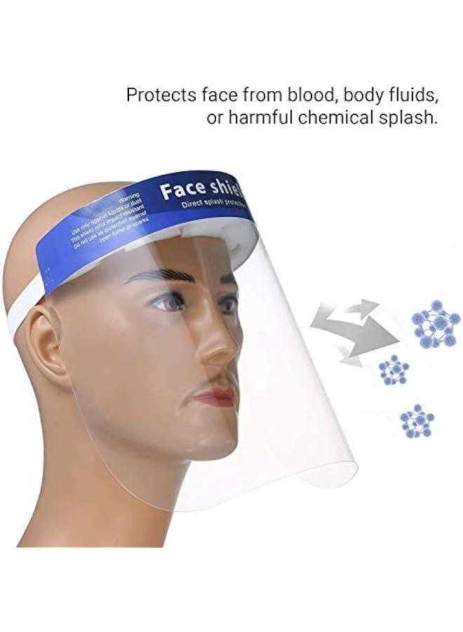 Arabest 50 Pack Face Shield Direct Splash Protection Plastic Adjustable Transparent Anti-Spitting Protective Mask Visor Shield, Clear Face Shield for man and women  - Image 4