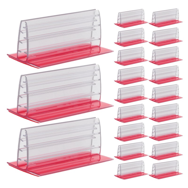 30pcs Self Adhesive Mini PVC Sign Holder Desk Partition Organizing Labels Cards Receipts and Photos Clear Holder for Office Use - Image 1
