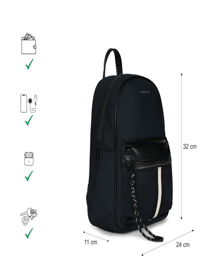 Fastrack Nylon Nova Backpack | Spacious Nylon Backpack | Quick-Access Pocket & Adjustable Faux-Leather Straps - Image 4