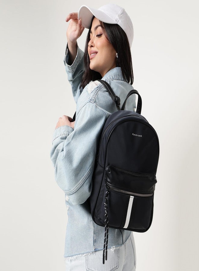 Fastrack Nylon Nova Backpack | Spacious Nylon Backpack | Quick-Access Pocket & Adjustable Faux-Leather Straps - Image 2