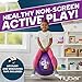 Flybar Hopper Ball for Kids Inflatable Bouncy RideOn Ball w Handle for Indoor Outdoor Active Play Includes Pump Jump Ball Toy for Boys Girls Supports Up to 165 lbs Ages 3 18Inch Small - Image 4