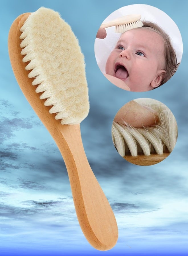 NIKITA.VIVI Hairbrush with Wooden Handle Natural Soft Goat Bristles Super Soft Hairbrush Baby Hairbrush Comb Infant Scalp Grooming Hairbrush Comb - Image 1