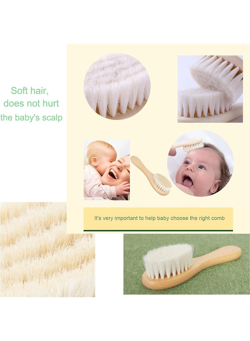 NIKITA.VIVI Hairbrush with Wooden Handle Natural Soft Goat Bristles Super Soft Hairbrush Baby Hairbrush Comb Infant Scalp Grooming Hairbrush Comb - Image 5