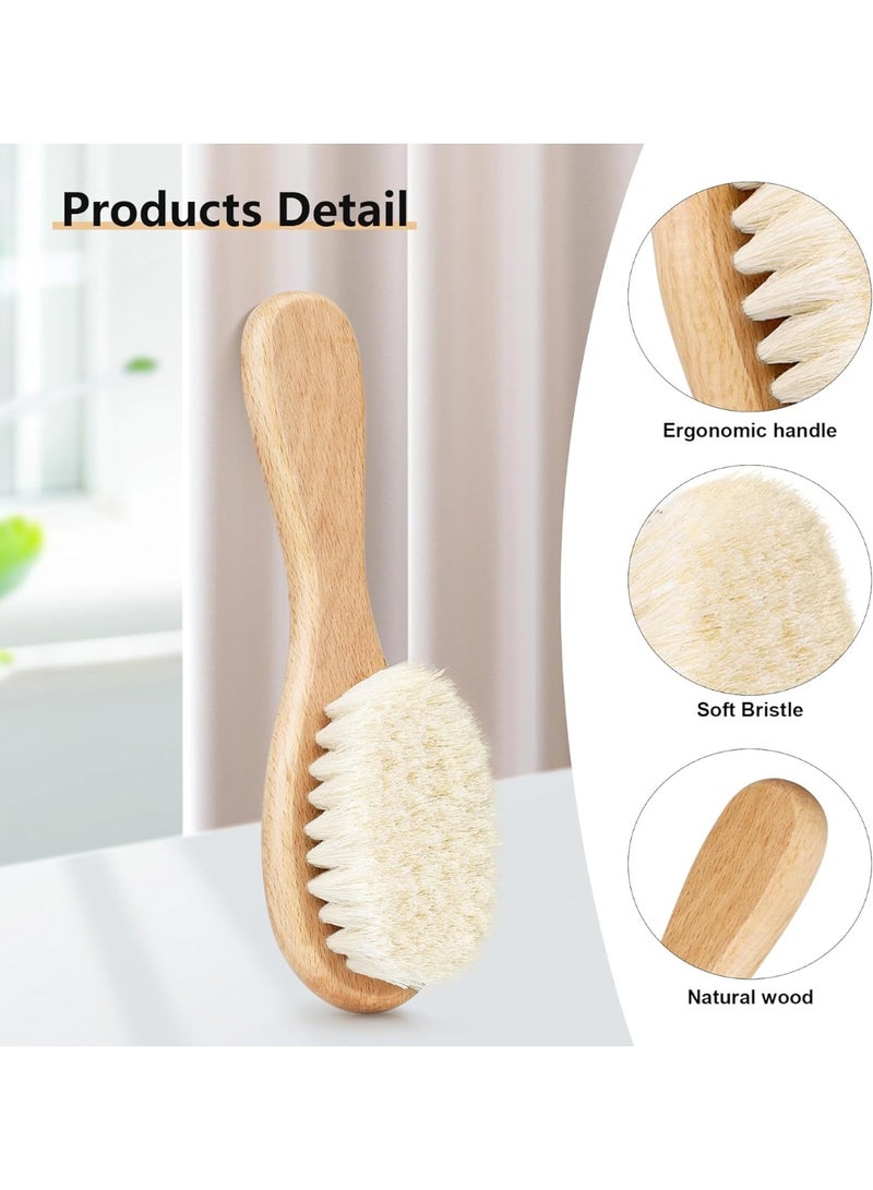NIKITA.VIVI Hairbrush with Wooden Handle Natural Soft Goat Bristles Super Soft Hairbrush Baby Hairbrush Comb Infant Scalp Grooming Hairbrush Comb - Image 4
