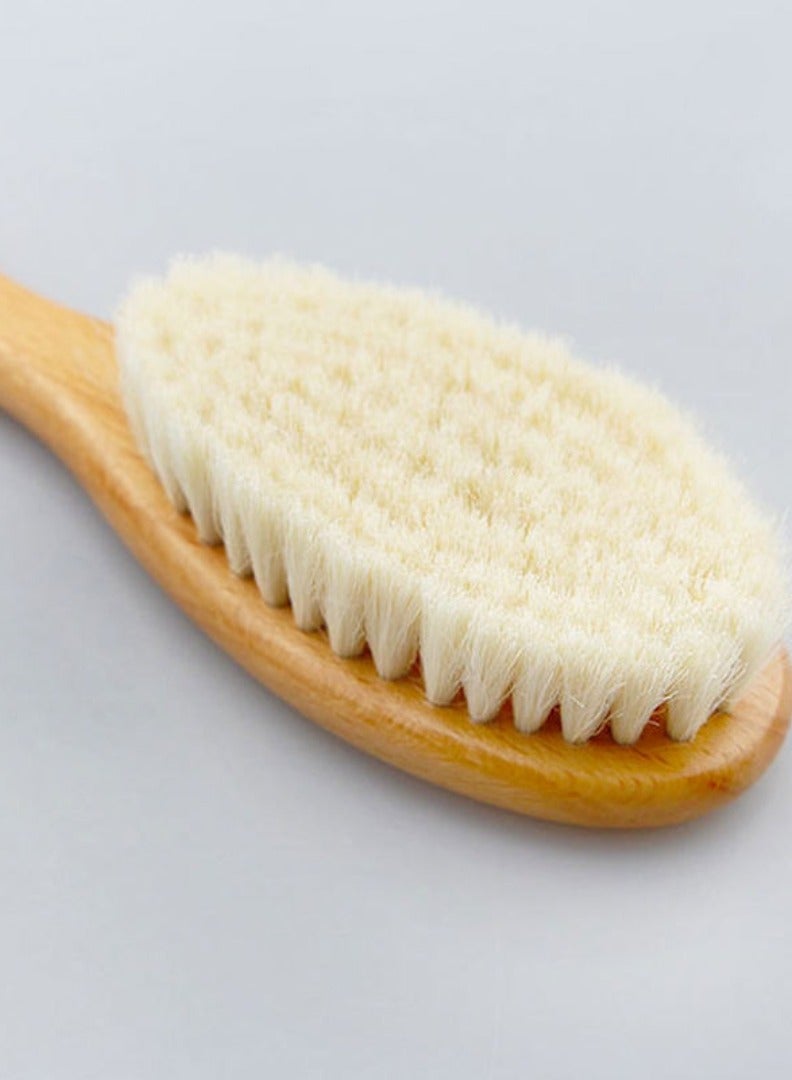 NIKITA.VIVI Hairbrush with Wooden Handle Natural Soft Goat Bristles Super Soft Hairbrush Baby Hairbrush Comb Infant Scalp Grooming Hairbrush Comb - Image 2