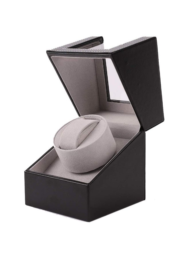 Watermelon Single Watch Winder, Ultra Quiet Japanese Motor Automatic Watch Winder Box with Multiple Rotation Modes, Premium Watch Winder for Automatic Watches (AC/ Battery Powered) - Black with PU Leather - Image 1
