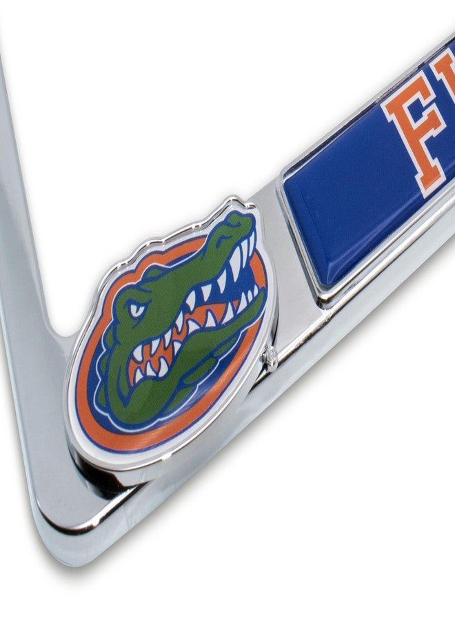 Elektroplate Officially Licensed – University of Florida Gators Chrome Metal License Plate Frame with 3D Logos affixed | Premium Metal Car Tag Holder | Weather-Proof Automotive Accessory - Image 4