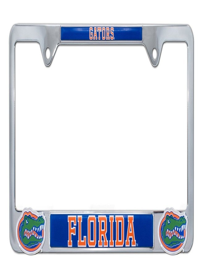 Elektroplate Officially Licensed – University of Florida Gators Chrome Metal License Plate Frame with 3D Logos affixed | Premium Metal Car Tag Holder | Weather-Proof Automotive Accessory - Image 1