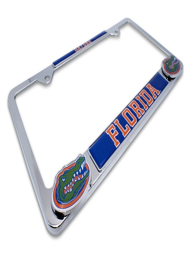 Elektroplate Officially Licensed – University of Florida Gators Chrome Metal License Plate Frame with 3D Logos affixed | Premium Metal Car Tag Holder | Weather-Proof Automotive Accessory - Image 3