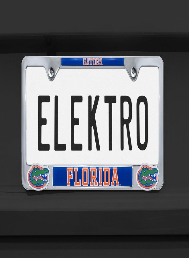 Elektroplate Officially Licensed – University of Florida Gators Chrome Metal License Plate Frame with 3D Logos affixed | Premium Metal Car Tag Holder | Weather-Proof Automotive Accessory - Image 2