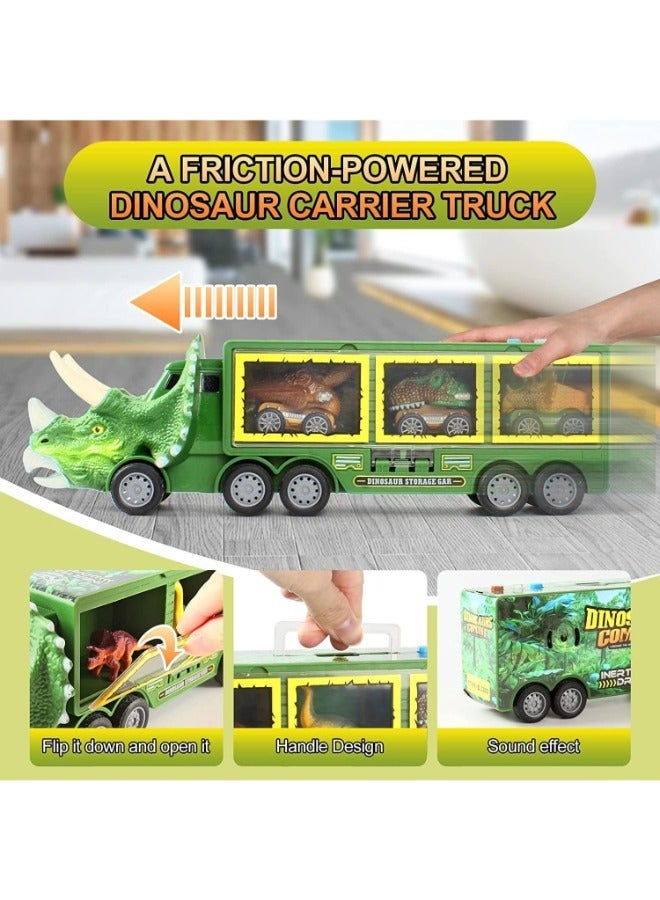 TOY GARDEN Dinosaur Toy For Boys - Dinosaur Toys Truck With Dinosaur Cars Set with Lights, Music, Sound,Dinosaur Car Launcher Track for Boys Age 3 4 5 6 7 8 Year Old/Dinosaur Kids Toys Gift - Image 3