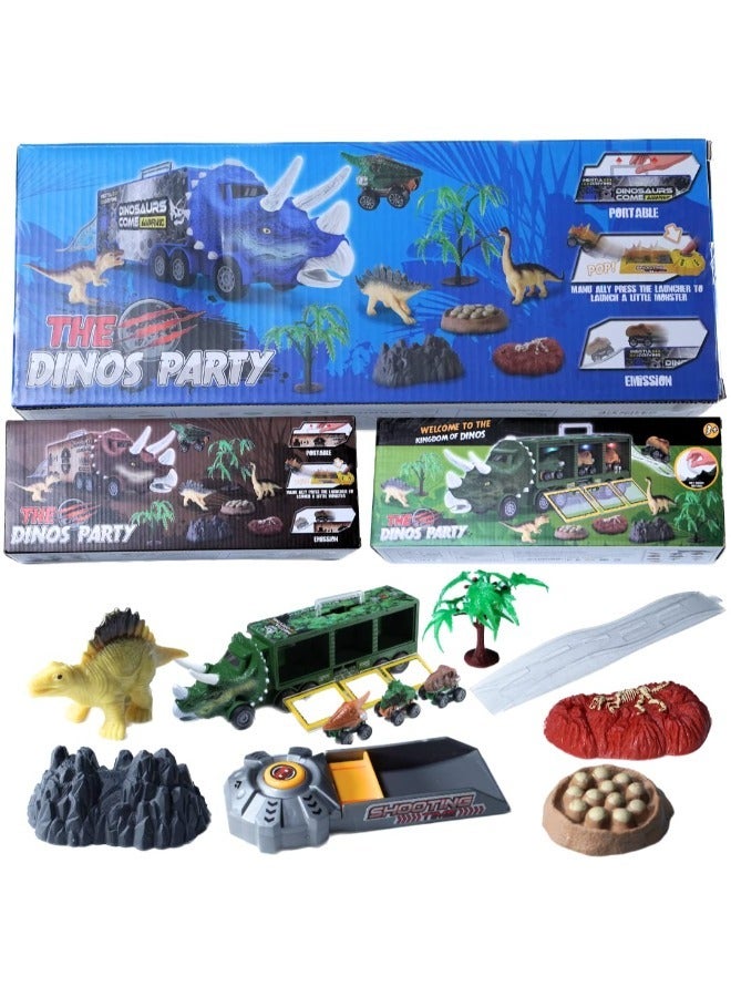 TOY GARDEN Dinosaur Toy For Boys - Dinosaur Toys Truck With Dinosaur Cars Set with Lights, Music, Sound,Dinosaur Car Launcher Track for Boys Age 3 4 5 6 7 8 Year Old/Dinosaur Kids Toys Gift - Image 5