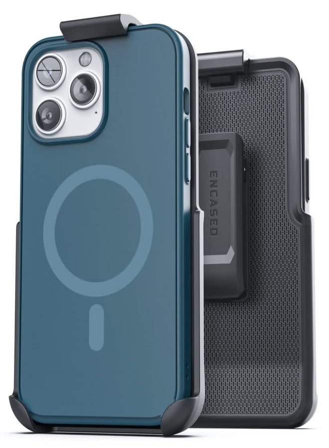 Encased MAG SlimShield Designed for iPhone 14 Pro Max Belt Case with Holster Clip - Compatible with MagSafe (Blue) - Image 1