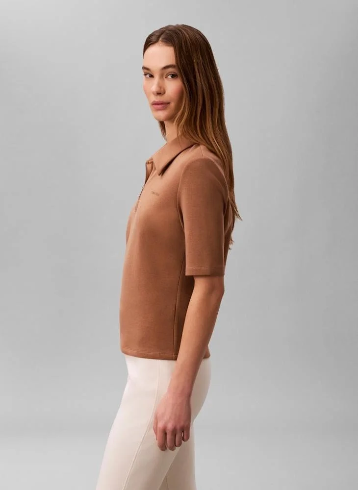 CALVIN KLEIN  Spacer Halfzip Polo Top for Women | Best Price UAE