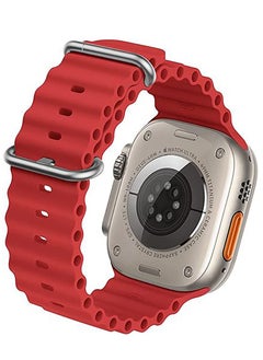 Generic Silicon Replacement Strap For Apple Watch Series 7 And Series 8 (45mm) And Apple Watch Ultra (49mm) - Red  - Image 2